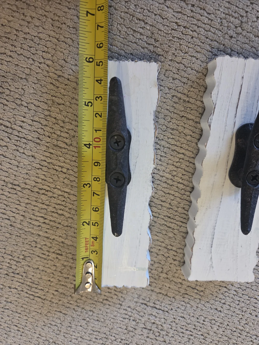 Hobby Lobby White Wood Wall Hooks with Black Metal Cleats